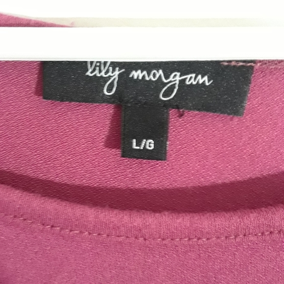 Lily Morgan pink size large 3/4" sleeve shirt - Picture 4 of 8